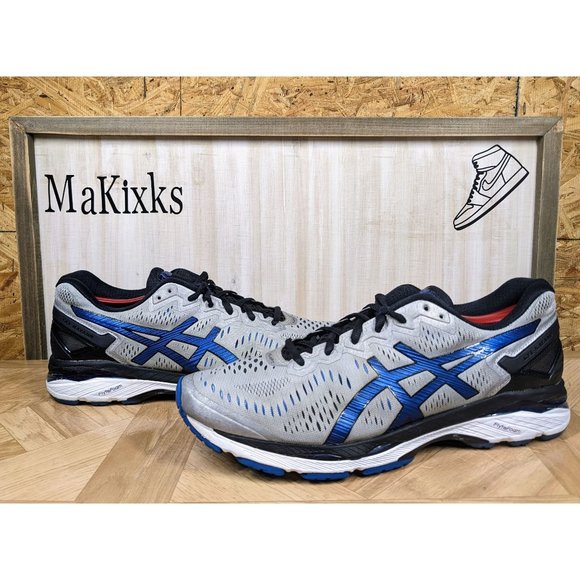 Asics | Shoes | Asics Gel Kayano 23 Silver Grey Blue Athletic Running Shoes  Men Size T646n | Poshmark